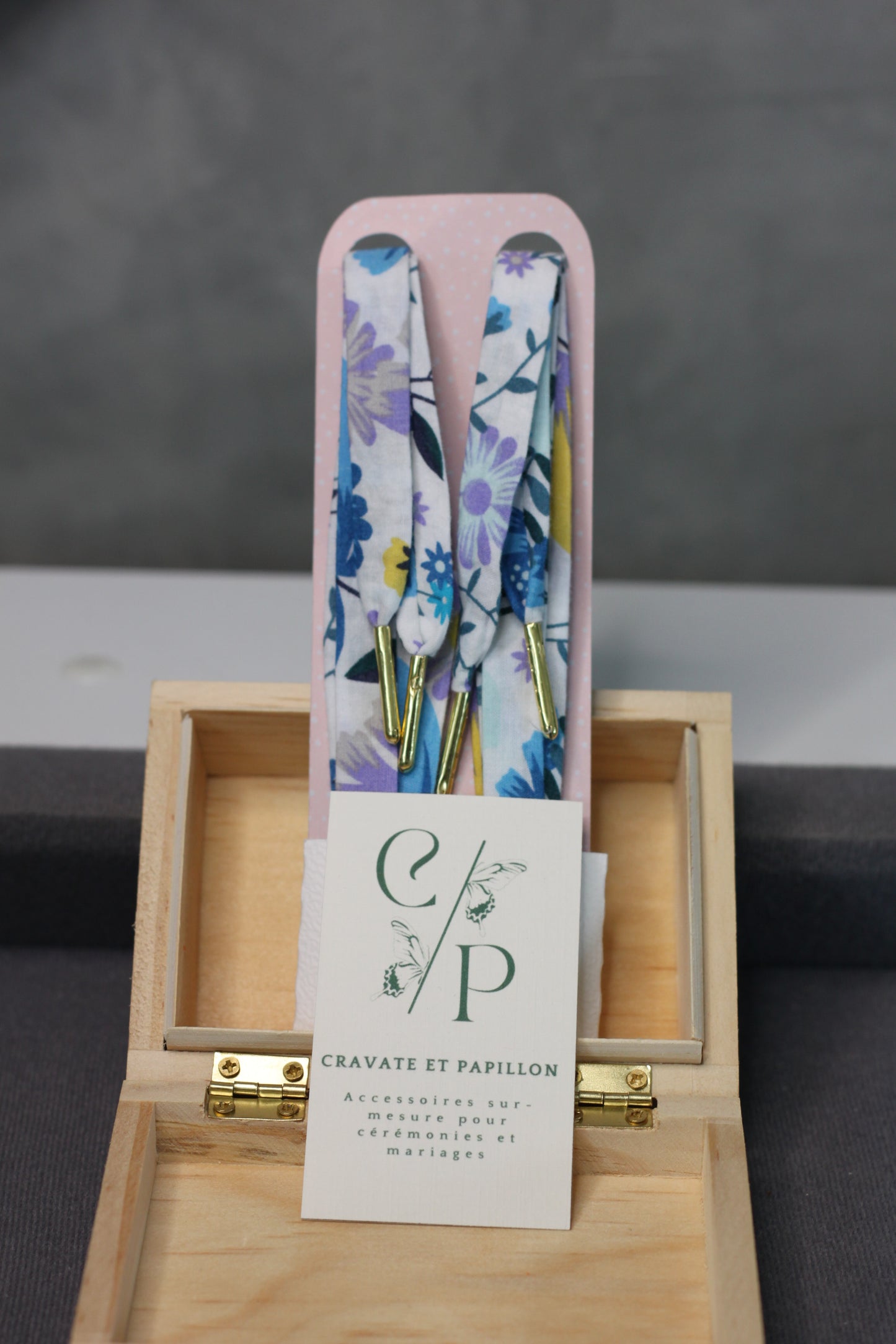 Lacets - Fleurs Bleu Lavande