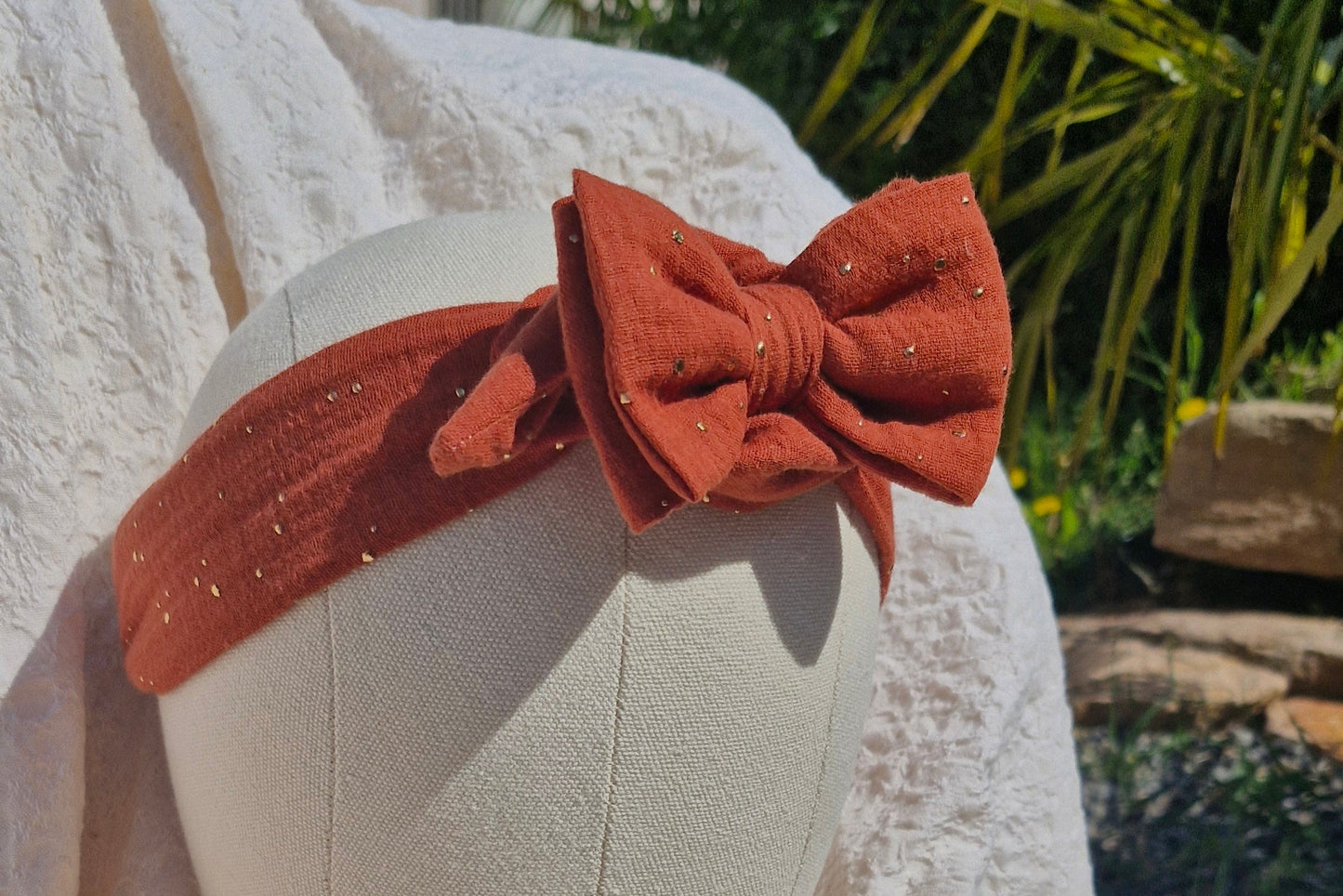 bandeau pin up double gaze terracotta