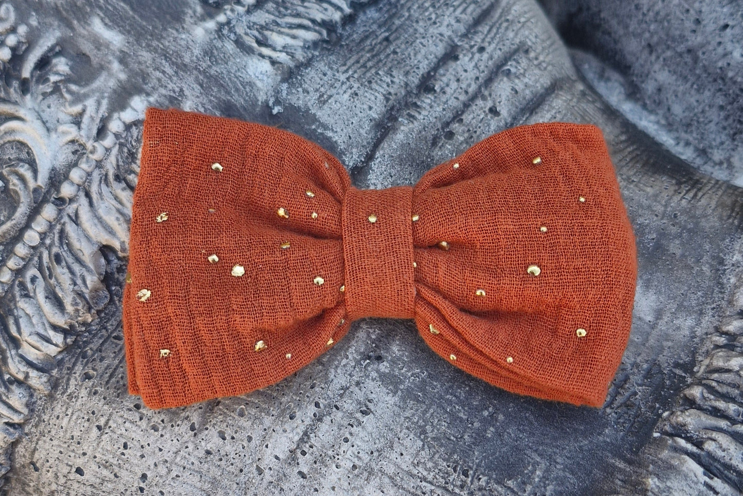 barrette classique double gaze terracotta