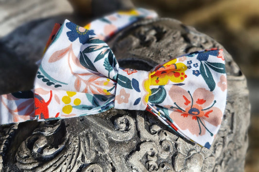 noeud papillon en coton fleuri printanier