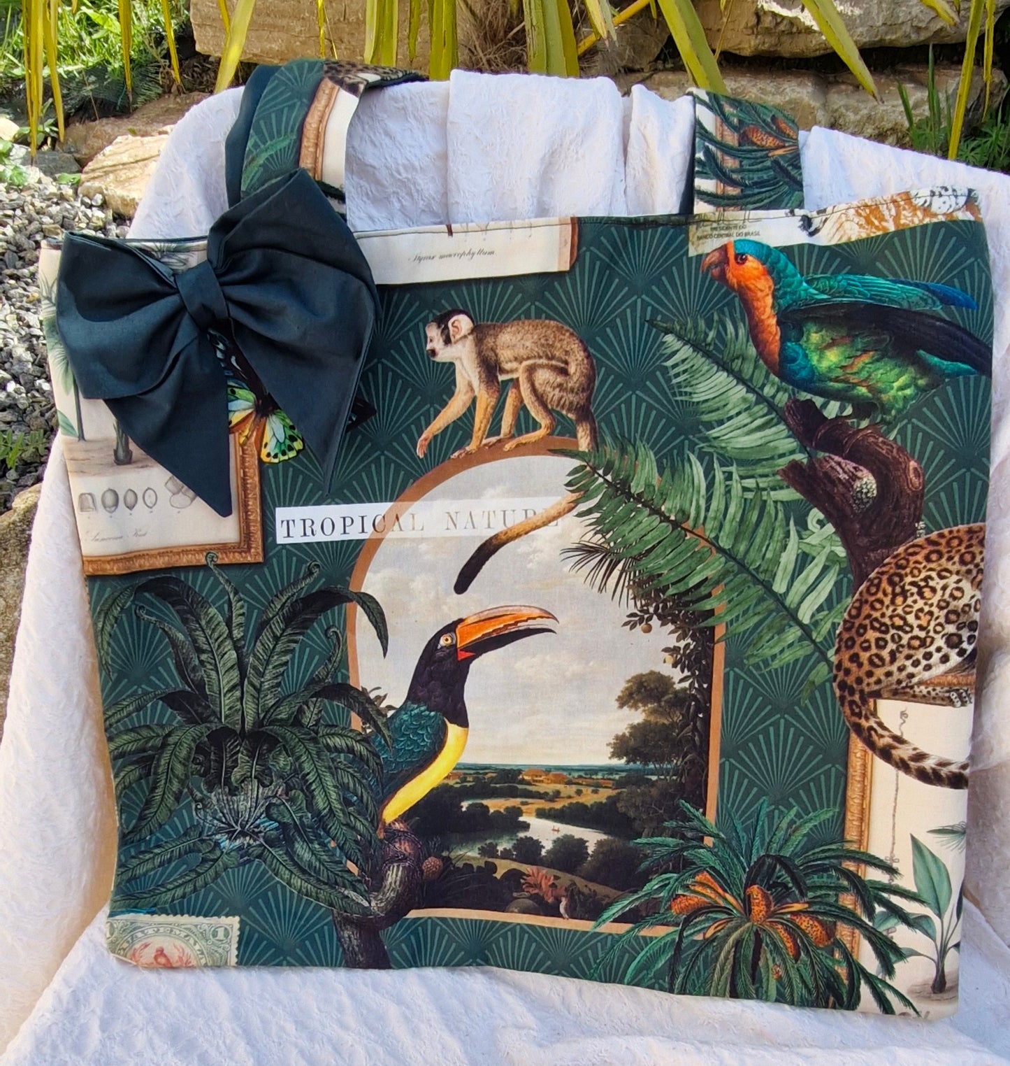 sac noeud vert sapin tropical