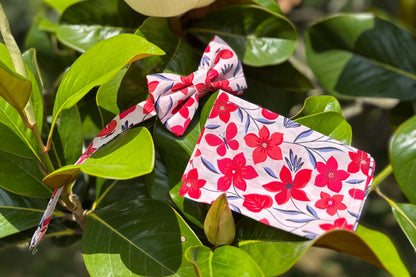 * Ensemble Nœud Papillon et Pochette Red Flowers